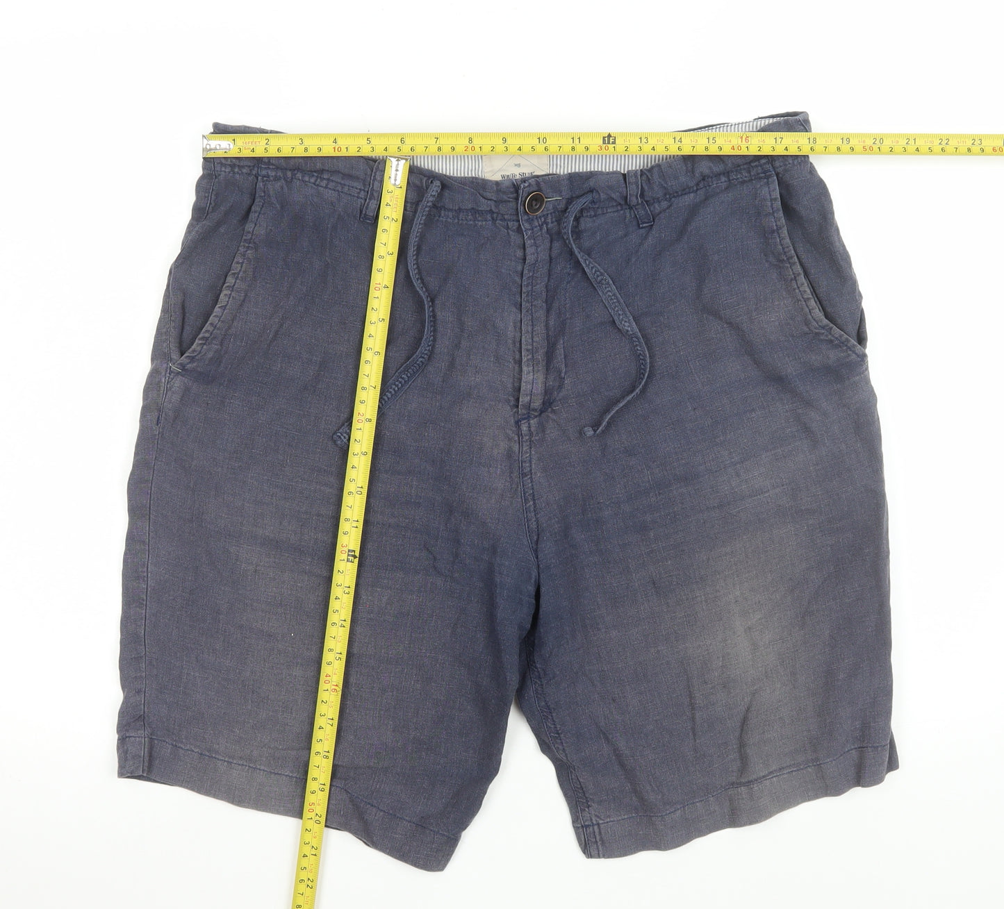 White Stuff Men’s Blue Linen Chino Shorts Size 36 Regular