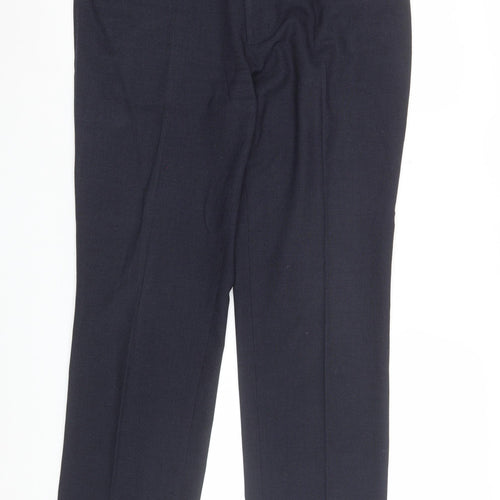Next Men's Blue 34R Regular Fit Dress Pants Trousers