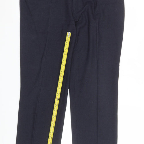 Next Men's Blue 34R Regular Fit Dress Pants Trousers