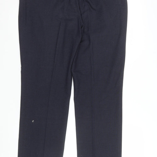 Next Men's Blue 34R Regular Fit Dress Pants Trousers