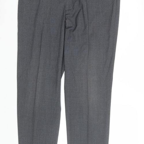 Next Men's Grey Check Dress Pants Trousers 34W 31L Regular Fit