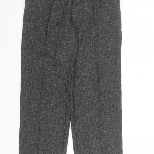 David Nieper Women Grey Size 10 Straight Leg Trousers Elastic Waist