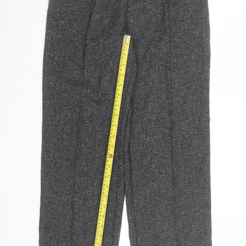 David Nieper Women Grey Size 10 Straight Leg Trousers Elastic Waist