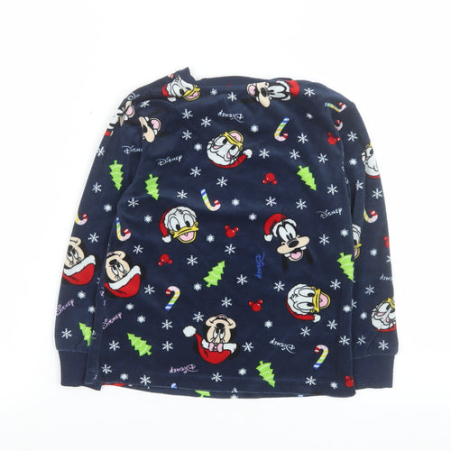 Disney Girls Blue Christmas Fleece Pyjama Top 5-6 Years Mickey & Friends