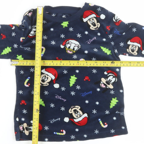 Disney Girls Blue Christmas Fleece Pyjama Top 5-6 Years Mickey & Friends