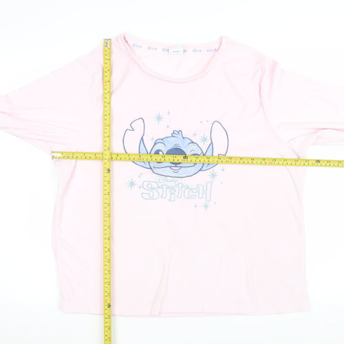 Disney Women’s Pink Stitch Long Sleeve Pyjama Top Size 16-18