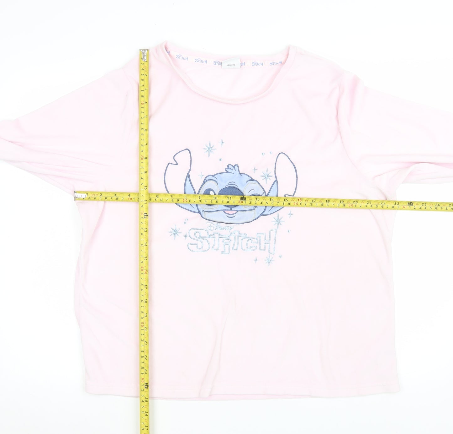 Disney Women’s Pink Stitch Long Sleeve Pyjama Top Size 16-18