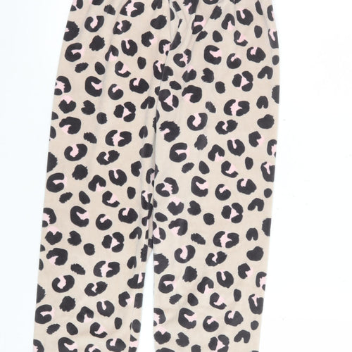 Marks and Spencer Girls Beige Animal Print Fleece Pyjama Pants 9-10 Years