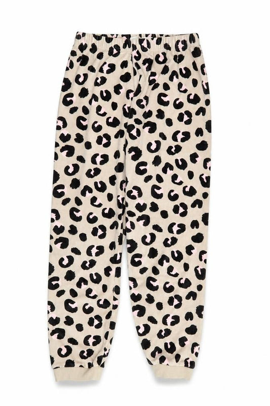 Marks and Spencer Girls Beige Animal Print Fleece Pyjama Pants 9-10 Years