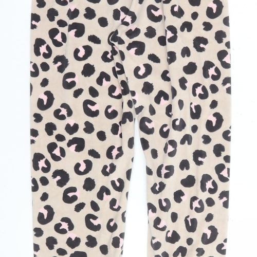 Marks and Spencer Girls Beige Animal Print Fleece Pyjama Pants 9-10 Years