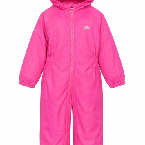 Trespass Girls Pink Waterproof Hooded Jumpsuit 3-4 Years Breathable All-in-One