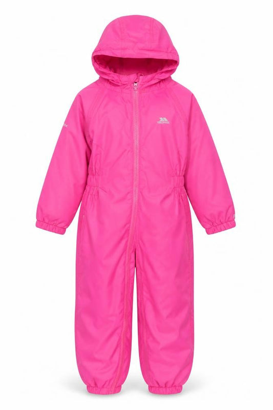 Trespass Girls Pink Waterproof Hooded Jumpsuit 3-4 Years Breathable All-in-One
