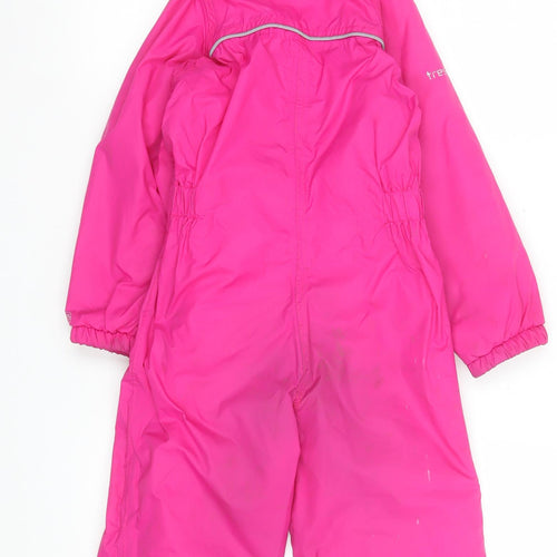 Trespass Girls Pink Waterproof Hooded Jumpsuit 3-4 Years Breathable All-in-One