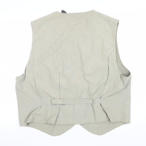 Arnold Zimberg Women Beige Silk Linen Waistcoat XL Classic Style