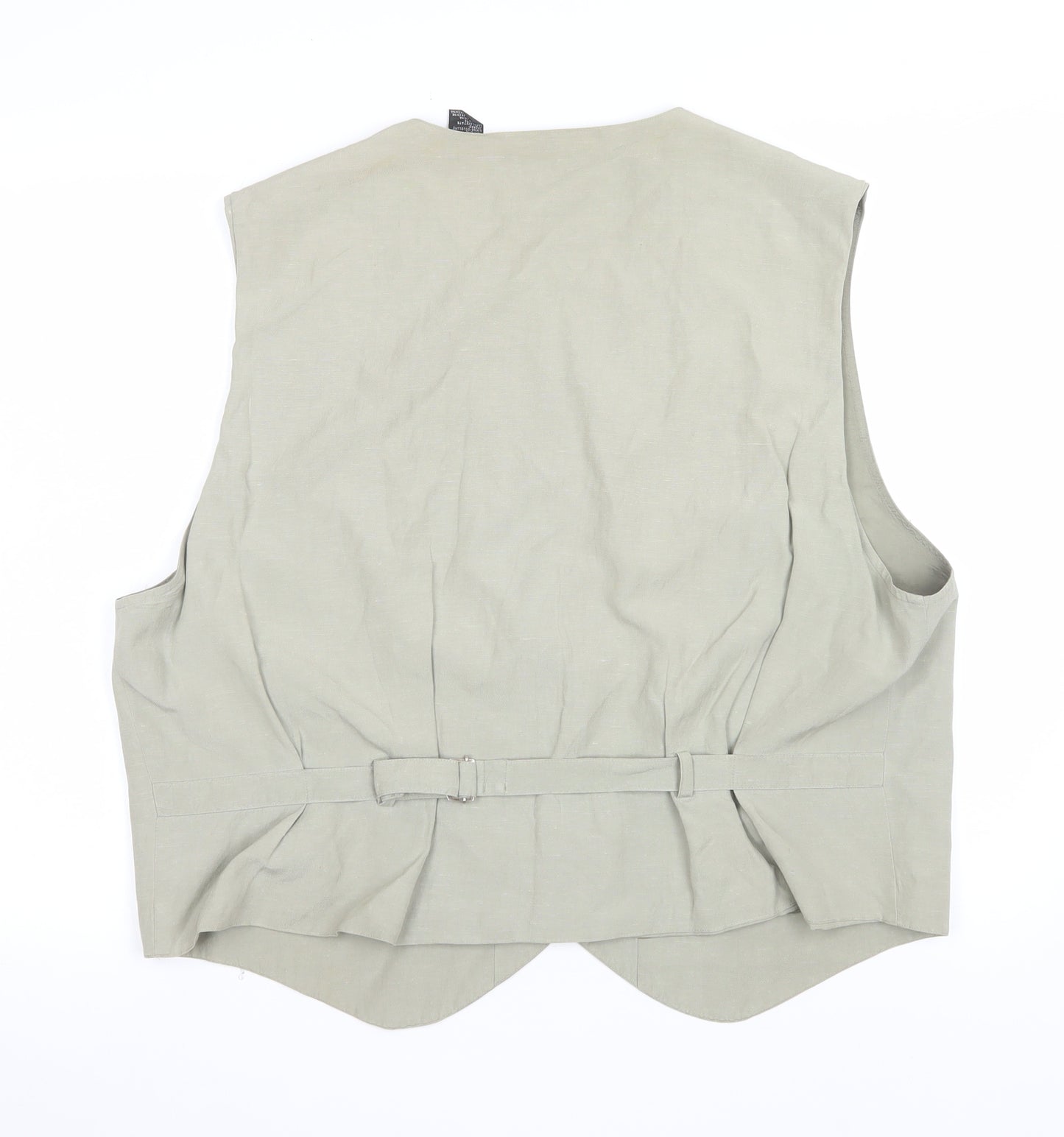 Arnold Zimberg Women Beige Silk Linen Waistcoat XL Classic Style
