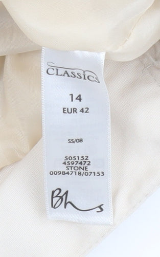 BHS Women’s Beige Size 14 Classic Full Zip Casual Jacket