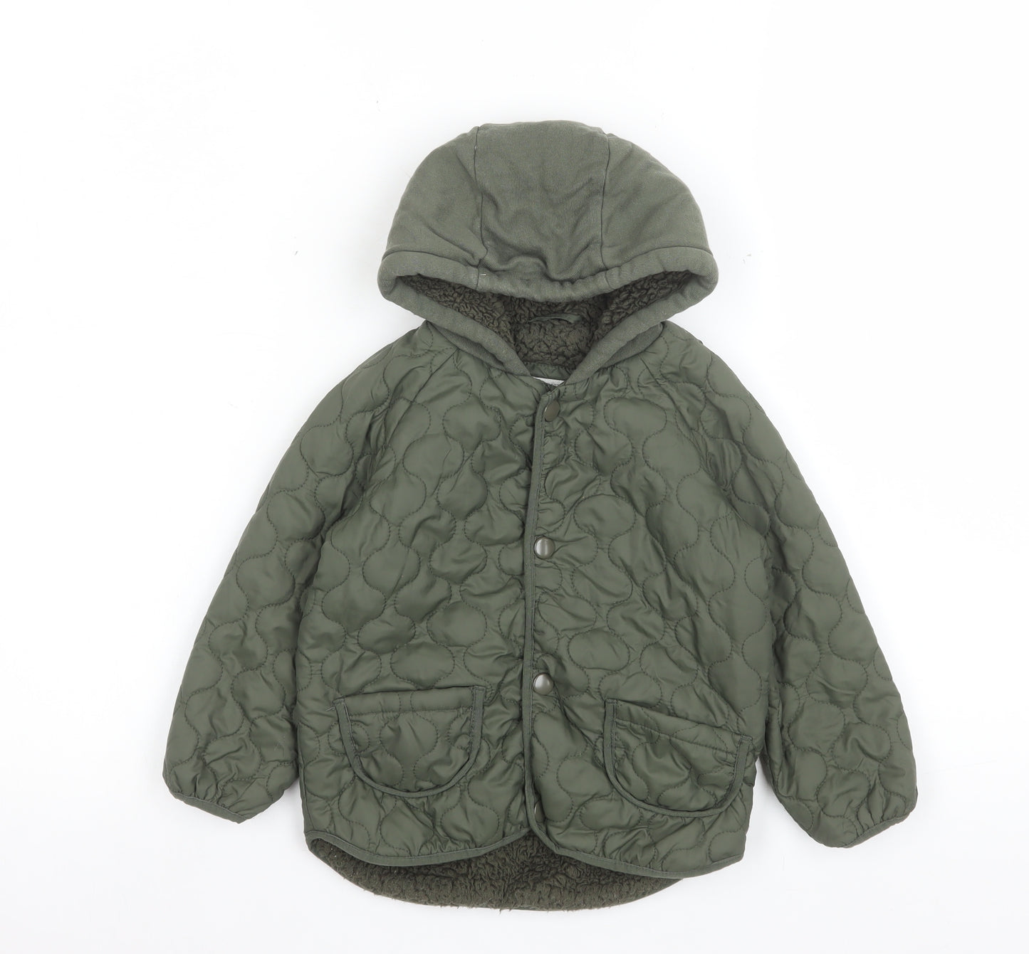 George Unisex Baby Green Quilted Hooded Jacket 18-24 Months