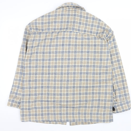 Motel Unisex Beige Check Flannel Button Jacket XS