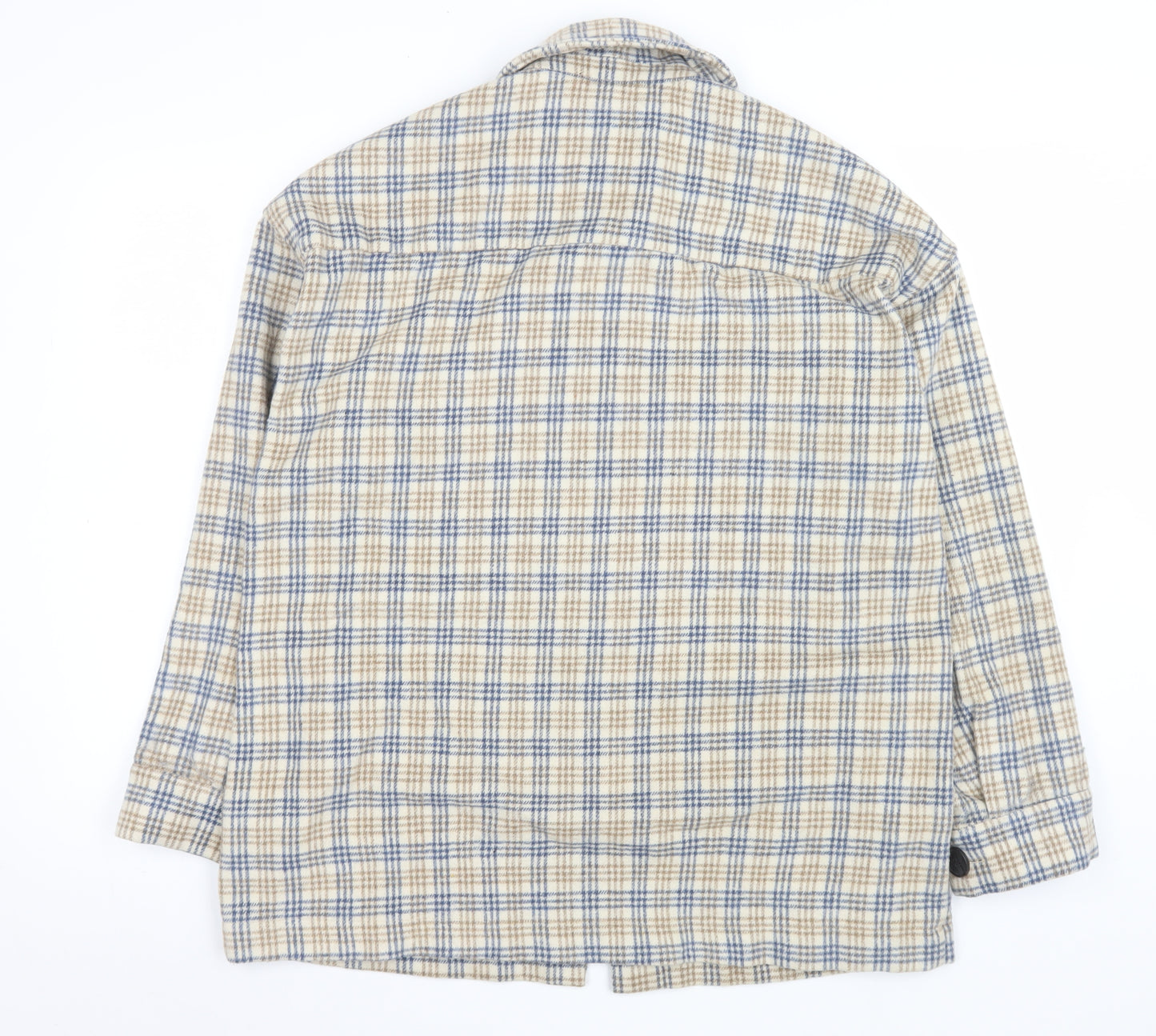 Motel Unisex Beige Check Flannel Button Jacket XS