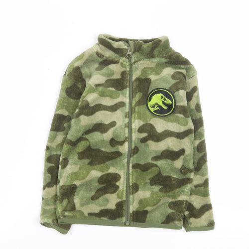 Jurassic World Boys Green Camouflage Fleece Jacket 2-4 Years Full Zip