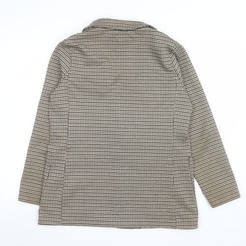 H&M Women’s Brown Houndstooth Blazer UK 14 Regular Fit Jacket