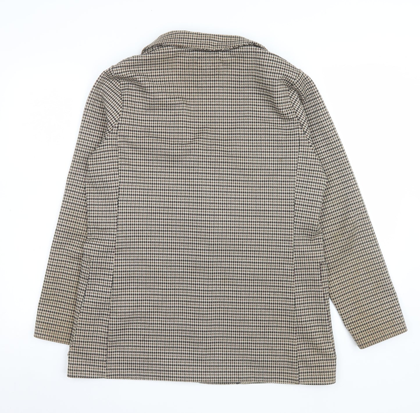 H&M Women’s Brown Houndstooth Blazer UK 14 Regular Fit Jacket