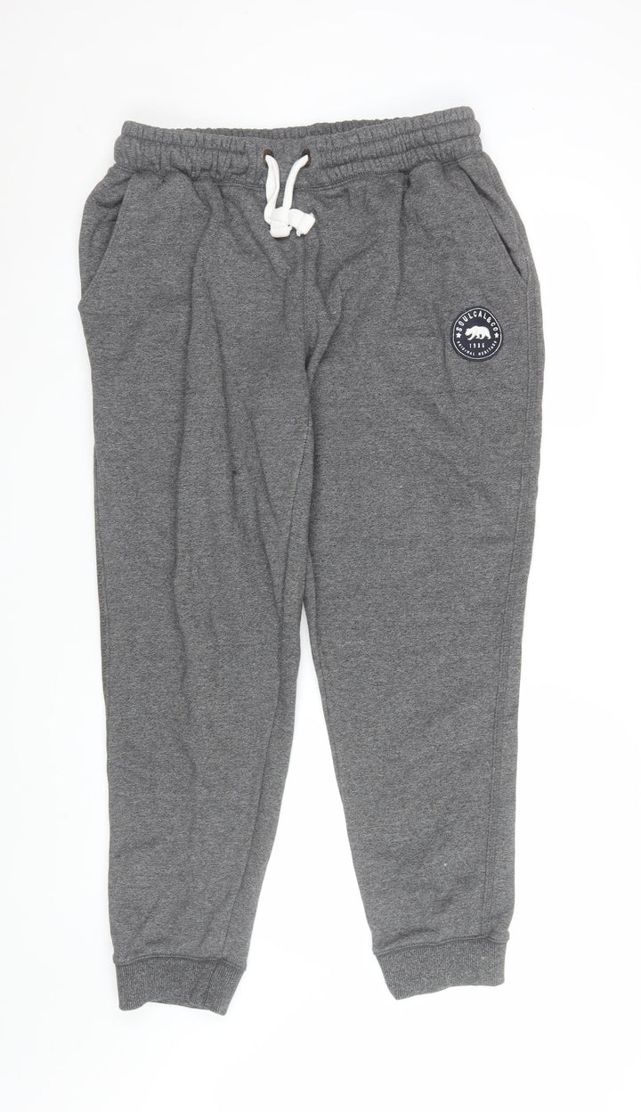 SoulCal & Co Men's Grey Jogger Trousers Size 16 Elastic Waist Fleece