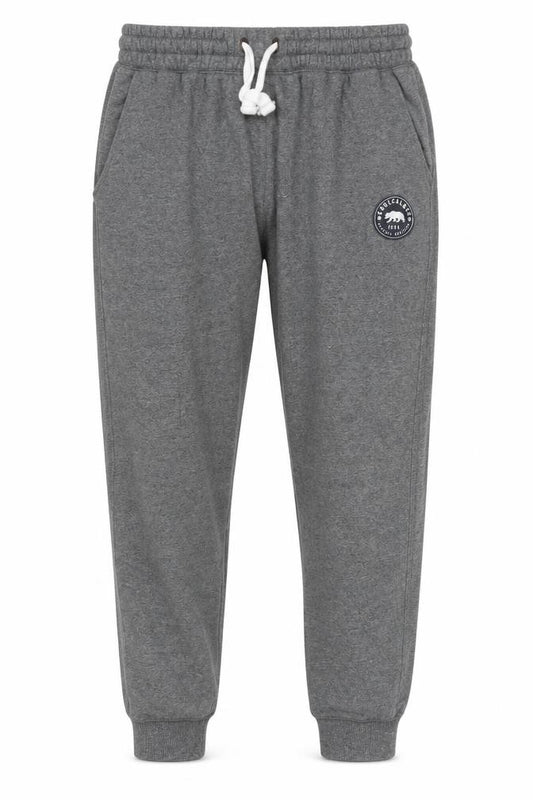 Front view of SoulCal & Co women’s grey jogger trousers, size UK 16, elastic waist fleece