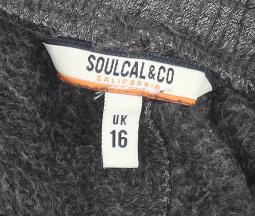 SoulCal & Co Men's Grey Jogger Trousers Size 16 Elastic Waist Fleece