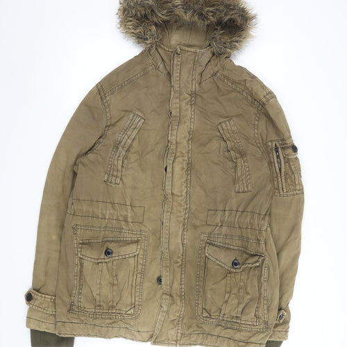 Urban Spirit Women's Brown Parka Jacket Faux Fur Hooded M