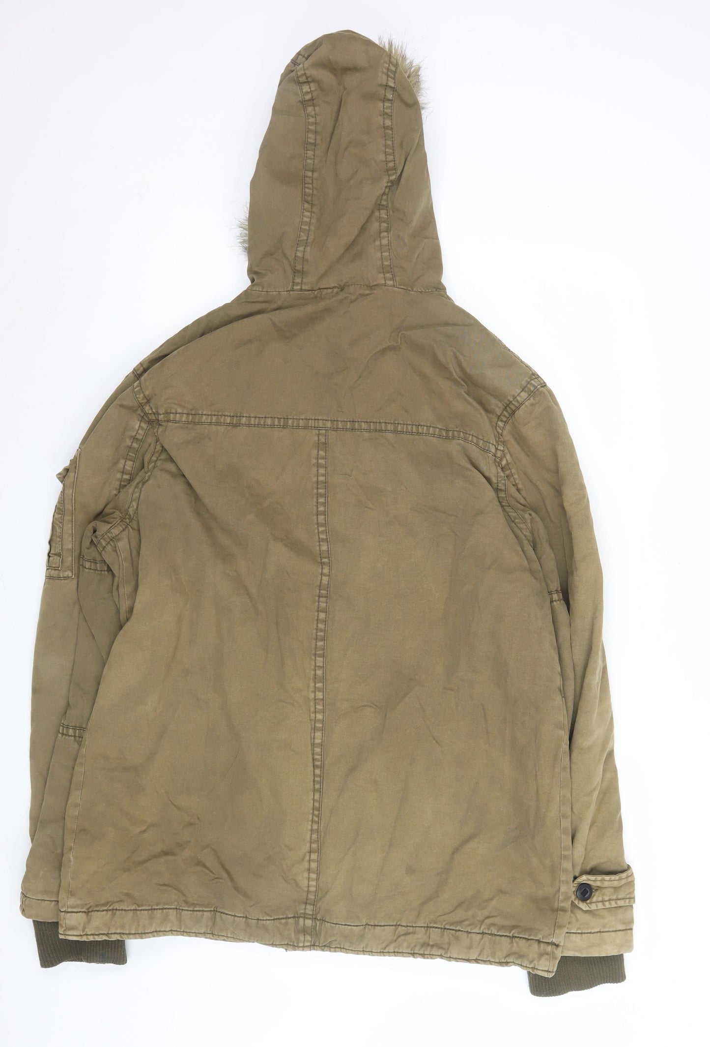Urban Spirit Women's Brown Parka Jacket Faux Fur Hooded M