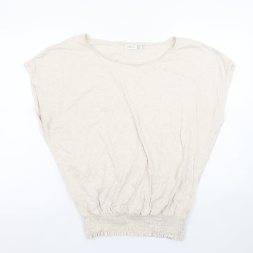 Next Women Beige 16 Basic Sleeveless Jersey Cotton T-Shirt