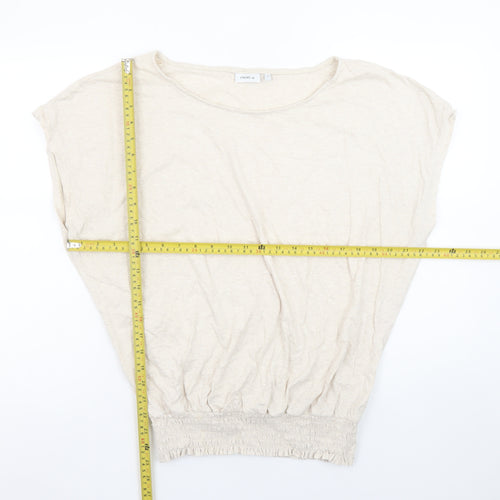 Next Women Beige 16 Basic Sleeveless Jersey Cotton T-Shirt