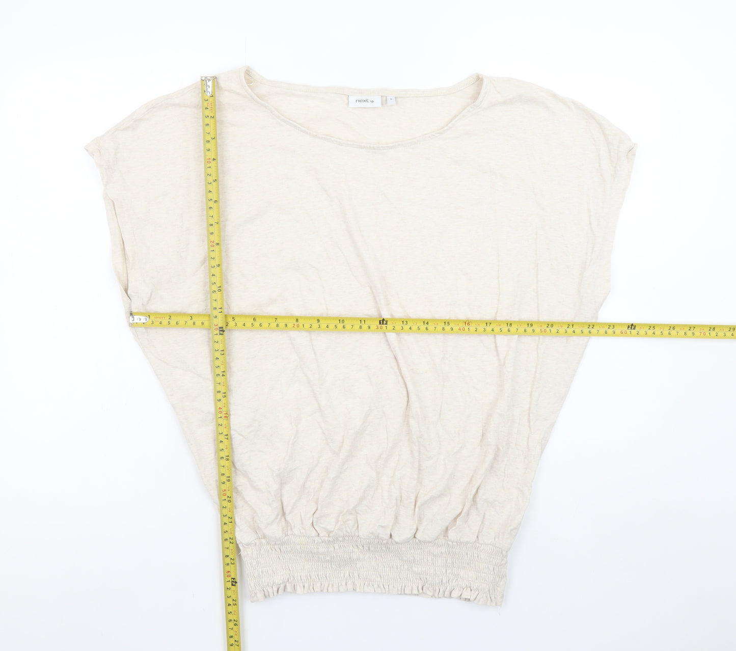 Next Women Beige 16 Basic Sleeveless Jersey Cotton T-Shirt