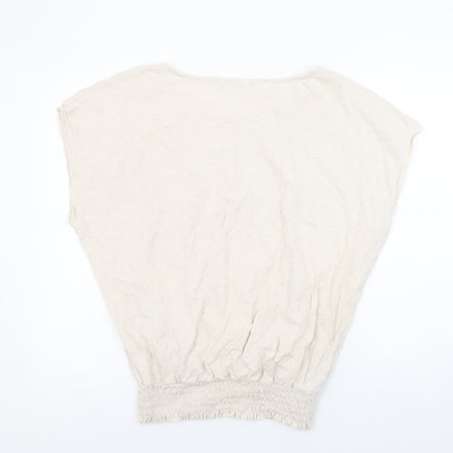 Next Women Beige 16 Basic Sleeveless Jersey Cotton T-Shirt