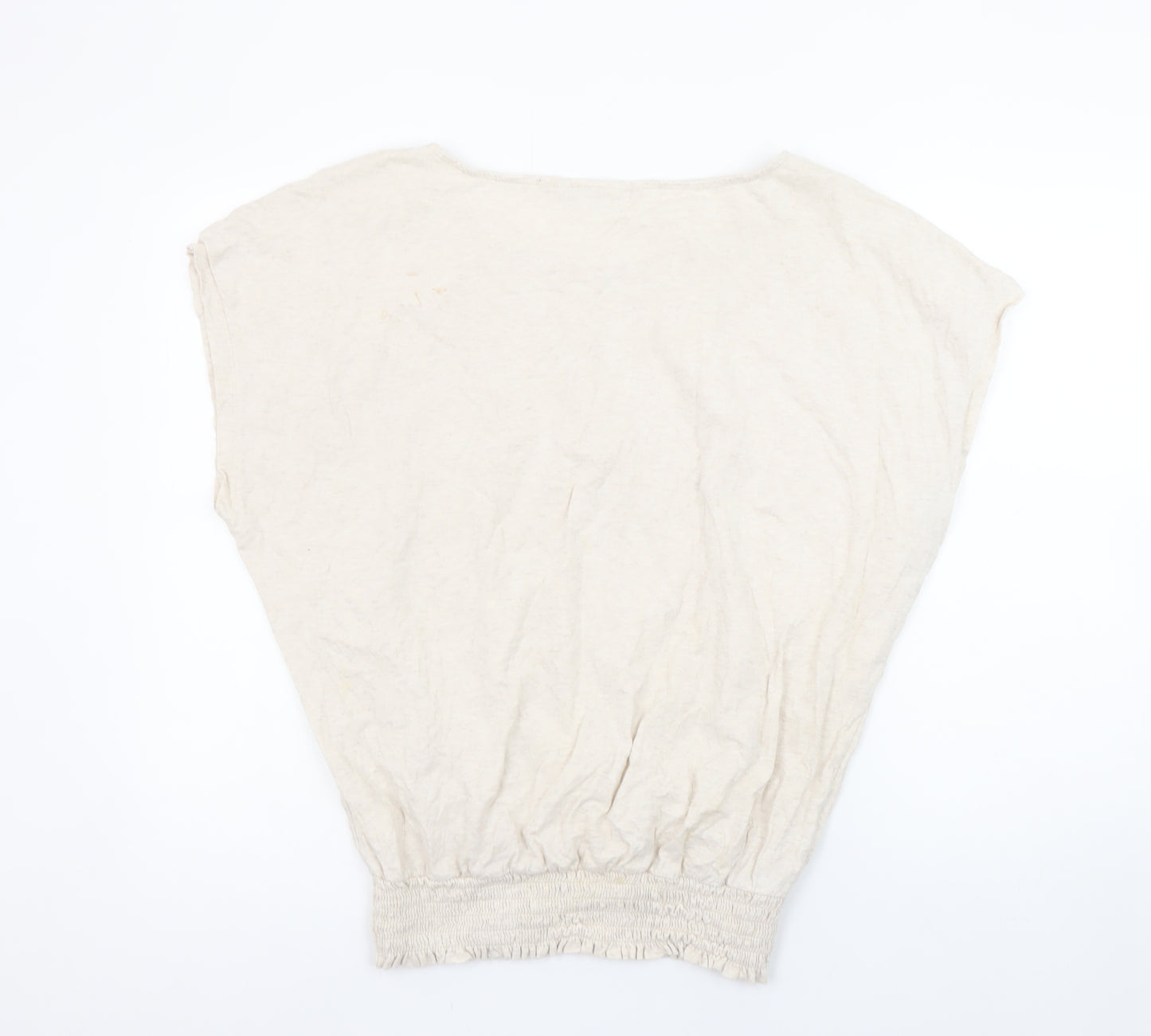 Next Women Beige 16 Basic Sleeveless Jersey Cotton T-Shirt