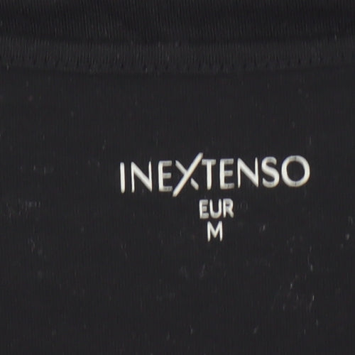 Inextenso Women’s Black Crochet Neck Sleeveless Jersey T-Shirt Size 12