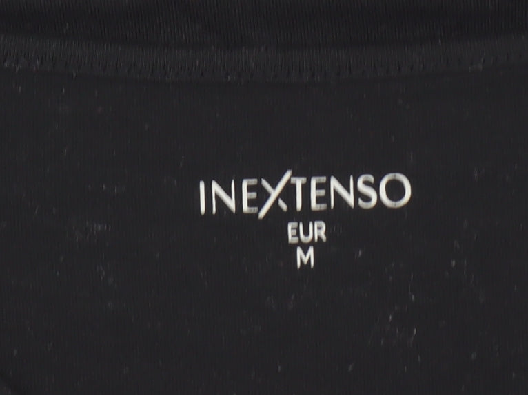 Inextenso Women’s Black Crochet Neck Sleeveless Jersey T-Shirt Size 12