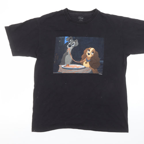 Disney Women’s Black Lady and the Tramp T-Shirt L