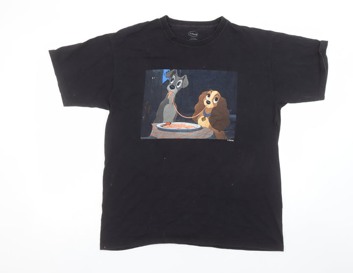 Disney Women’s Black Lady and the Tramp T-Shirt L