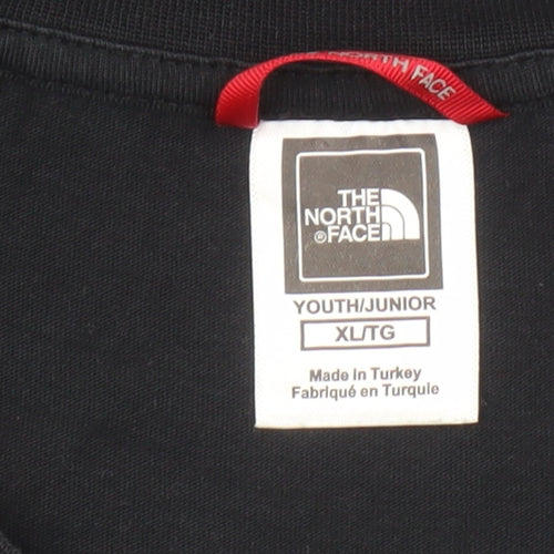 The North Face Boys Black XL T-Shirt Short Sleeve Cotton Outdoor Logo Tee