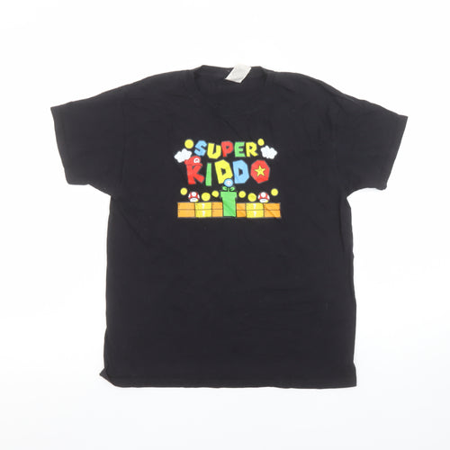 Fruit of the Loom Boys Black Super Kiddo Graphic T-Shirt Size 9-11 Years
