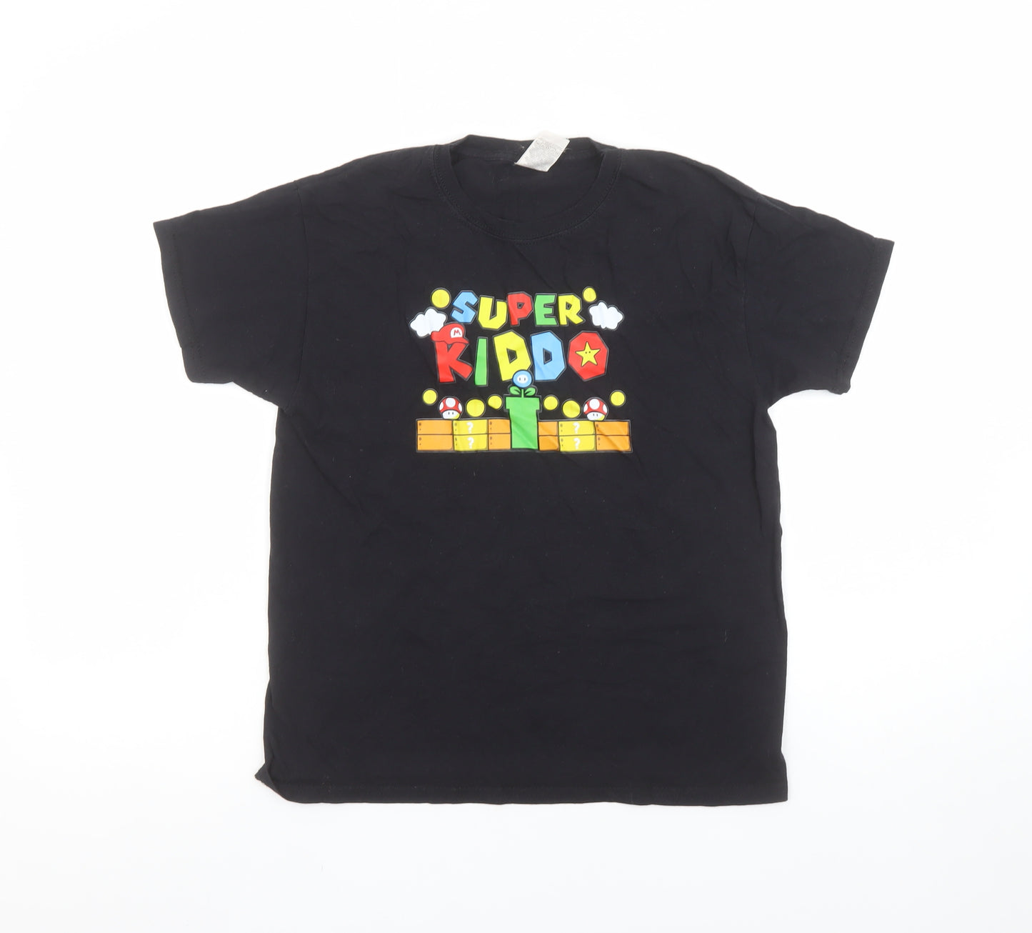Fruit of the Loom Boys Black Super Kiddo Graphic T-Shirt Size 9-11 Years