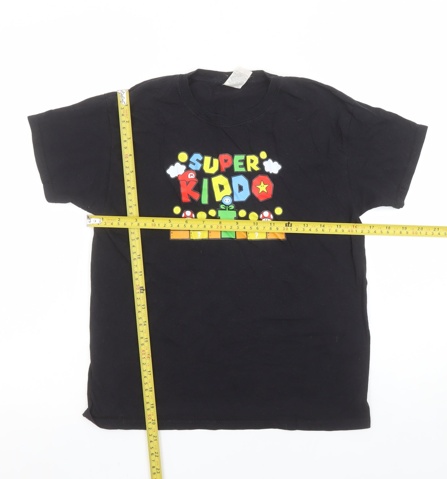 Fruit of the Loom Boys Black Super Kiddo Graphic T-Shirt Size 9-11 Years