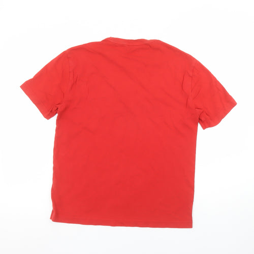 Emporio Armani EA7 Men's Red Short Sleeve Cotton Logo T-Shirt Size S