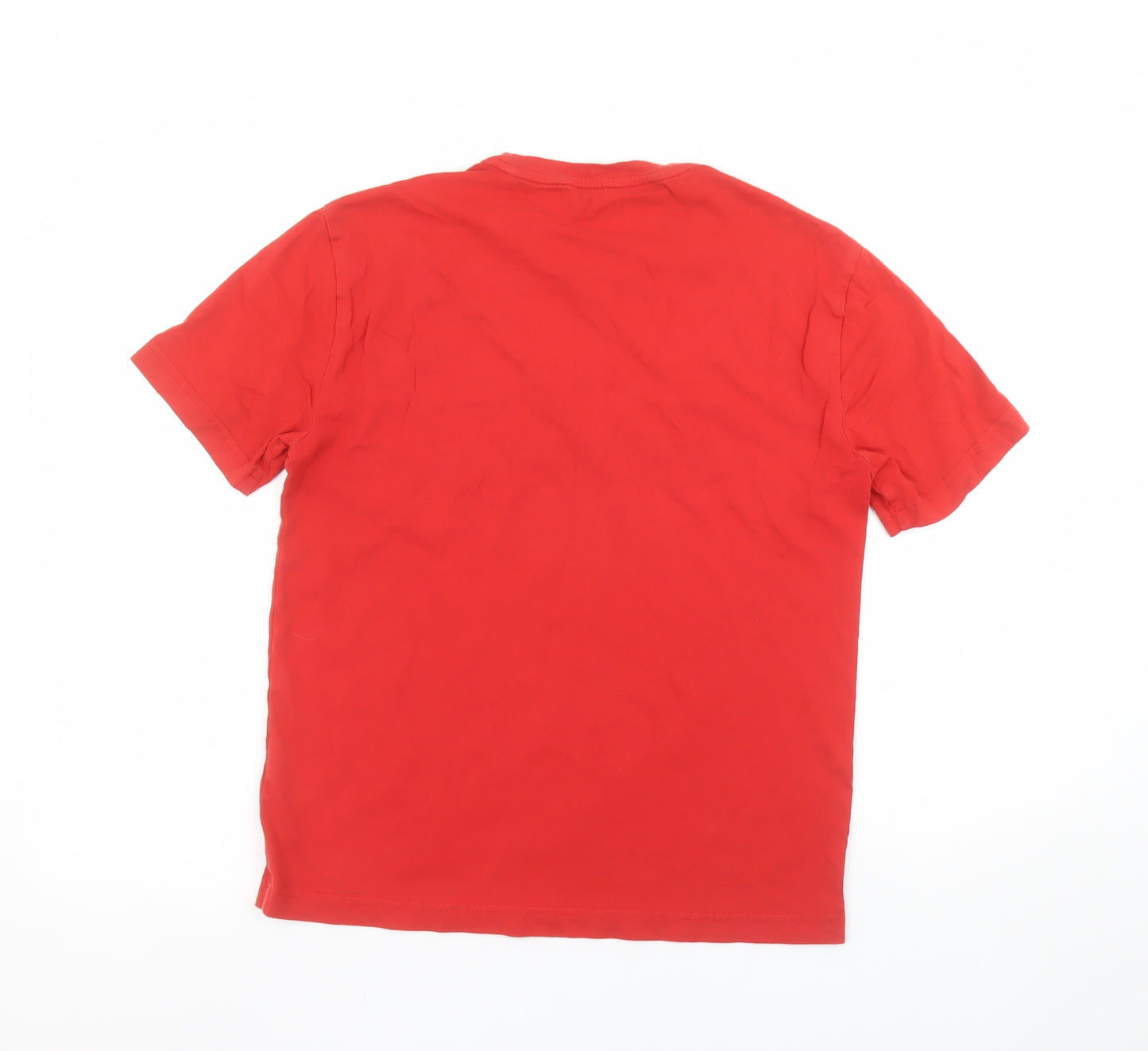 Emporio Armani EA7 Men's Red Short Sleeve Cotton Logo T-Shirt Size S