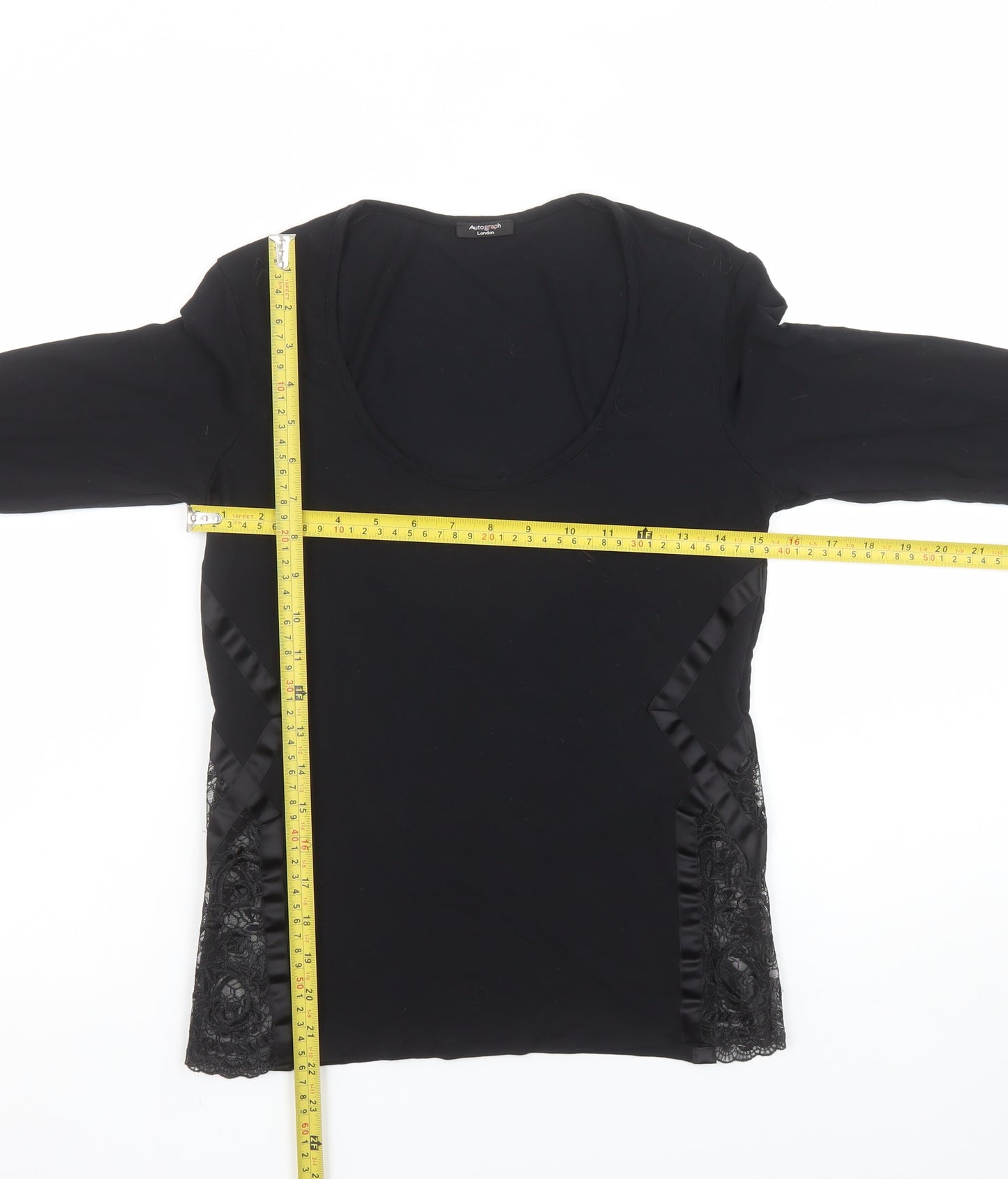 Marks and Spencer Autograph Women's Black Lace Long Sleeve Top Size M
