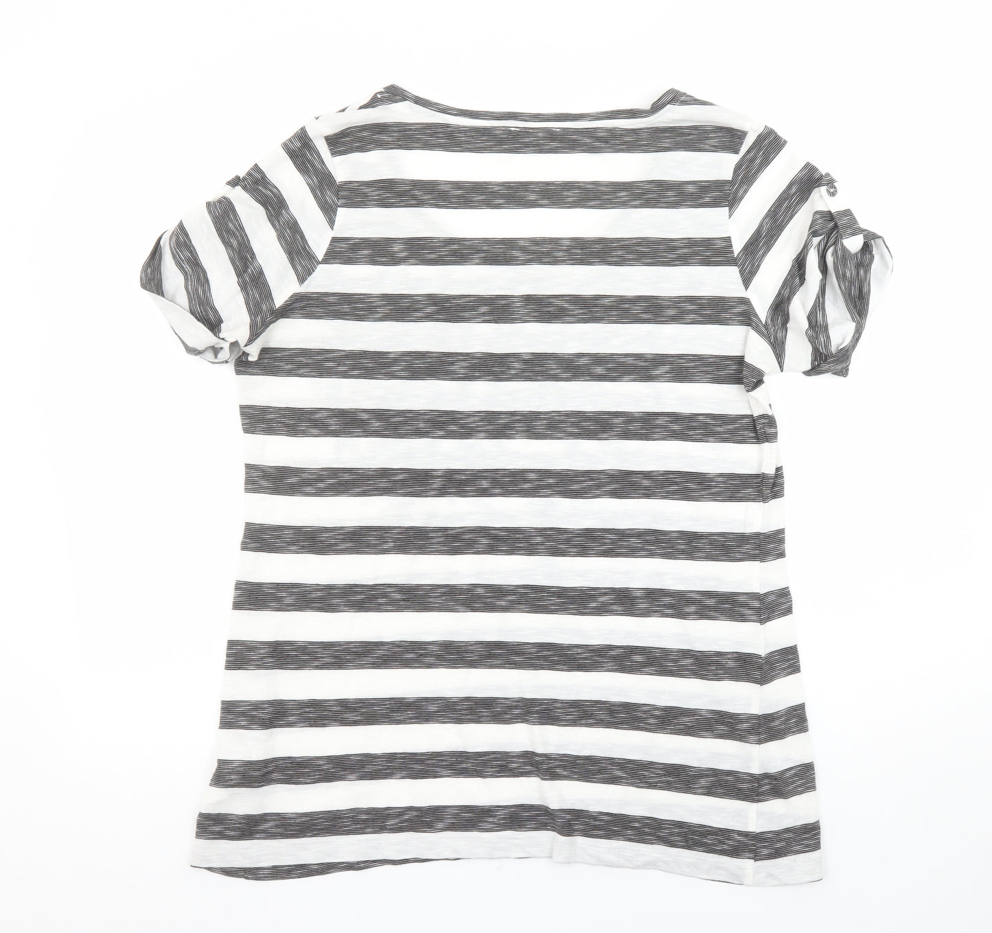 Marks and Spencer Women’s Grey Striped Floral Sequin T-Shirt Size 16