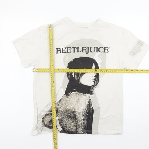 Primark Girls Beige Beetlejuice Graphic T-Shirt 12-13 Years 158cm