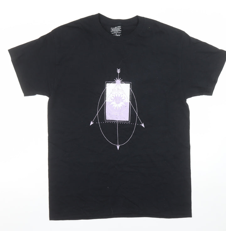 Daisy Street Women's Black Graphic Cotton T-Shirt Size S